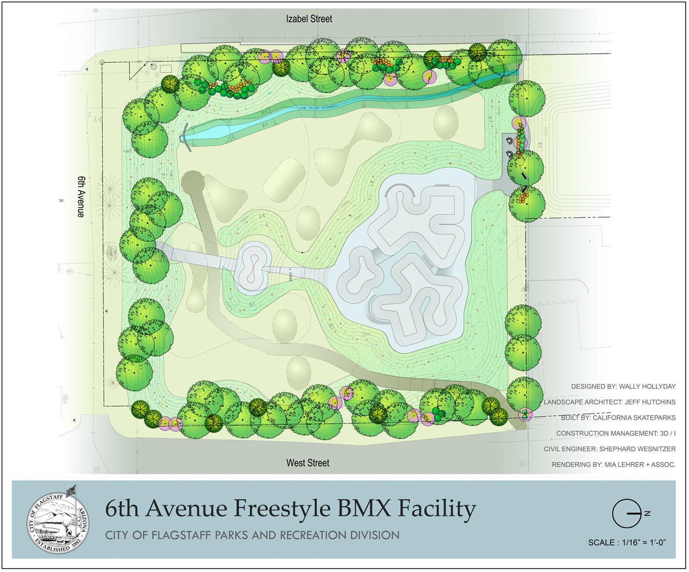 The actual landscaping blue prints of "The Basin" bmx bike park in Flagstaff, AZ