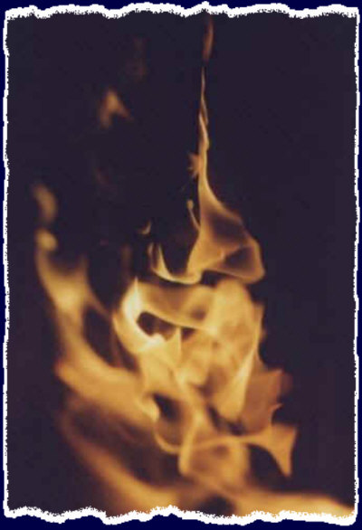 The fire from a campfire in Northern Arizona
