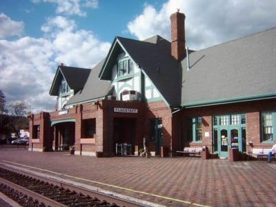 This image is what the puzzle should look like when you're finished - "Flagstaff Train Station"