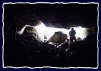 The Northern Arizona Lava River Cave opening looking from the inside out.