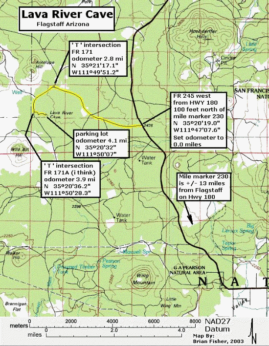 A detailed map to the lava river cave once in the forest