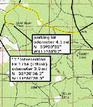 Detailed map of the forest surrounding the Flagstaff, AZ lava river cave (lava tubes).