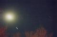 This is the full moon and stars moving in the back yard
