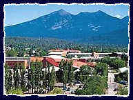 Northern Arizona University looking North toward the peaks (12,600+ feet)