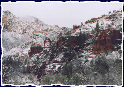 The Oak Creek Canyon between Sedona and Flagstaff Arizona in the winter of 1999