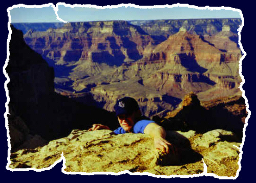 Ryan almost slipping to his untimely death at the world's largest canyon - The Grand Canyon - Northern Arizona - Spring 1999